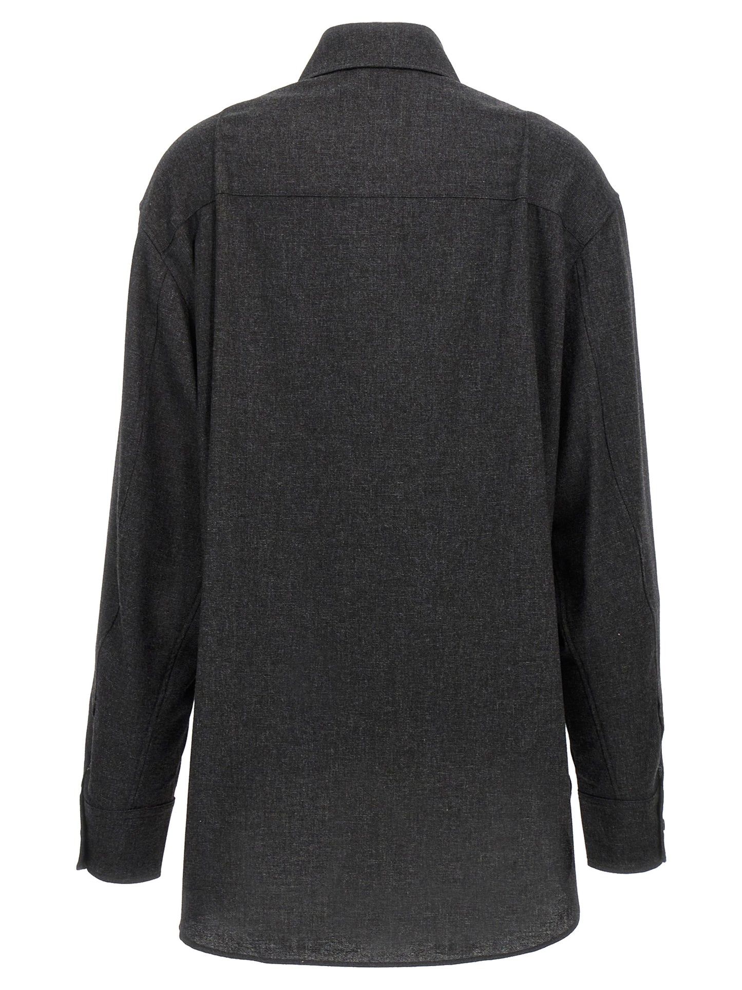 Blouse by The Andamane for women in polyester viscose wool gray showcases a sleek silhouette, elegantly detailed with a sleek and for a sleek finish.