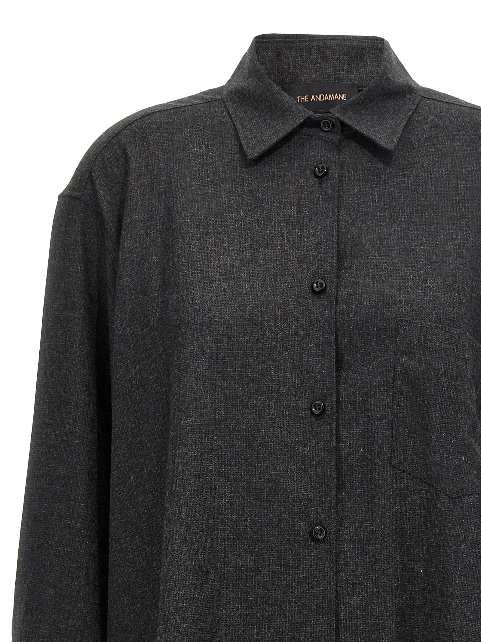 Blouse by The Andamane for women in polyester viscose wool gray presents a discerning silhouette, showcasing a sophisticated and for a truly discerning finish.