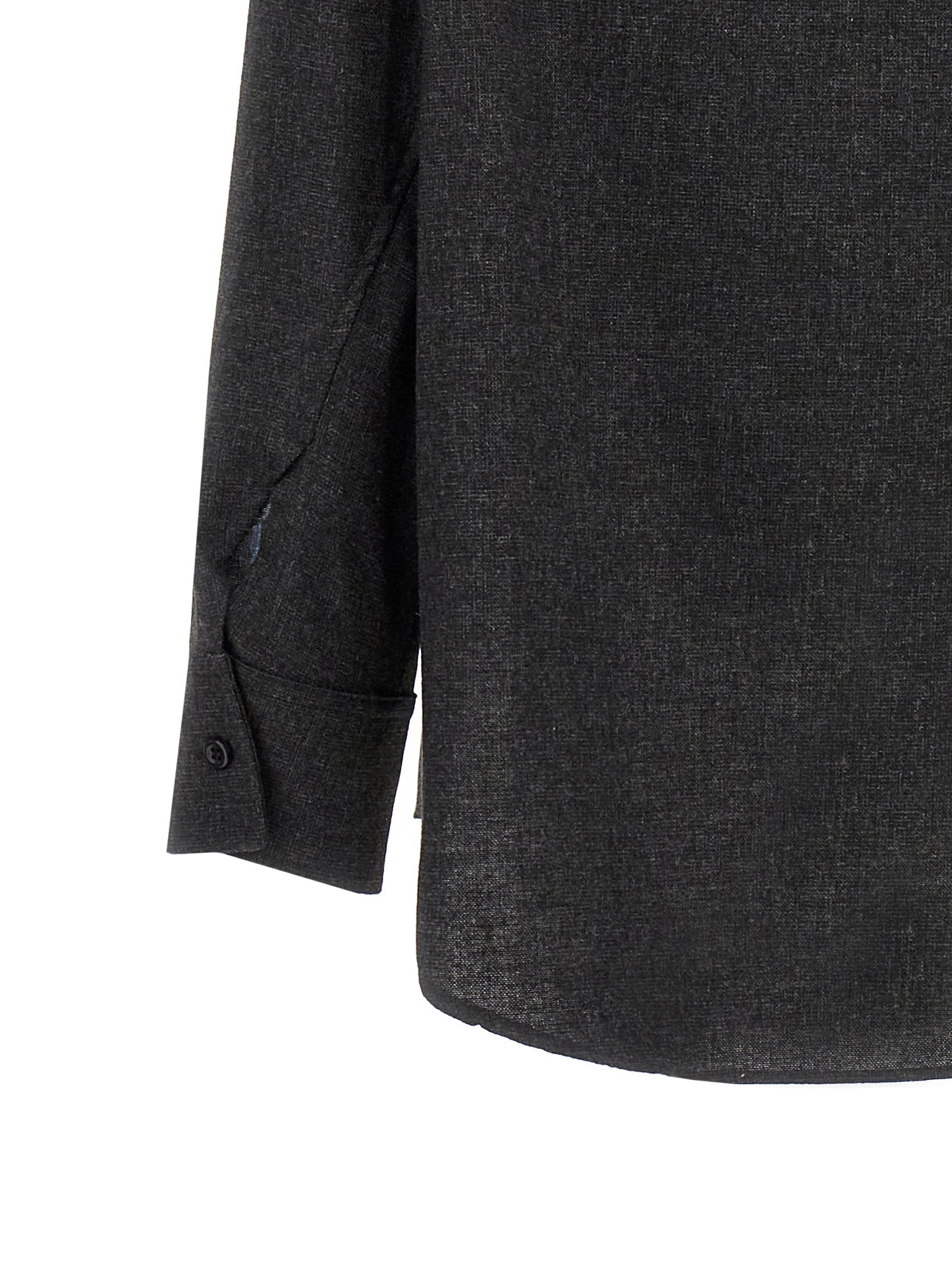 Blouse by The Andamane for women in polyester viscose wool gray showcases a sharp silhouette, elegantly detailed with a sharp and sharp .