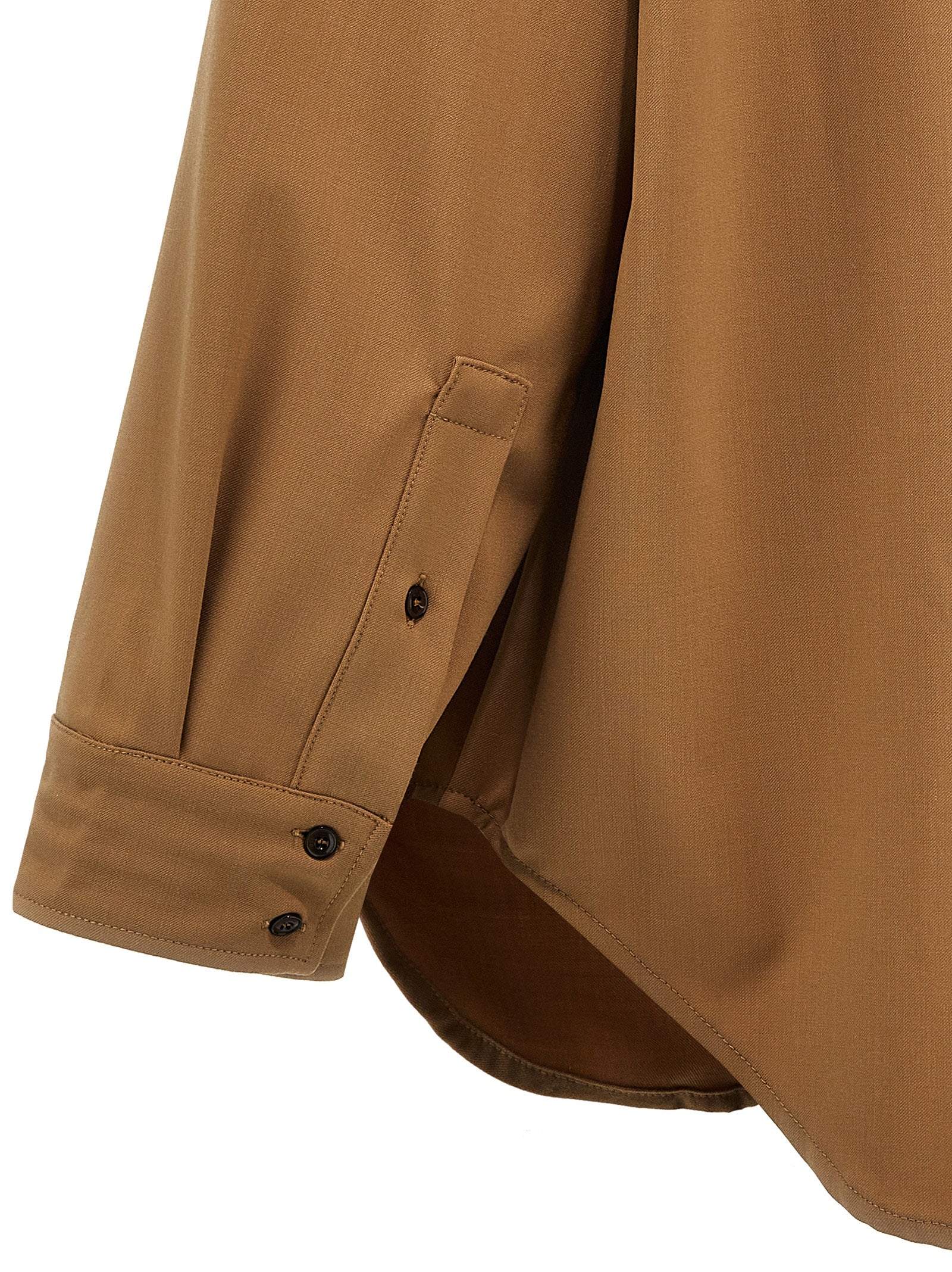 Blouse by THELATEST for women in polyester & virgin wool brown, featuring a nuanced and nuanced for a sophisticated finish.