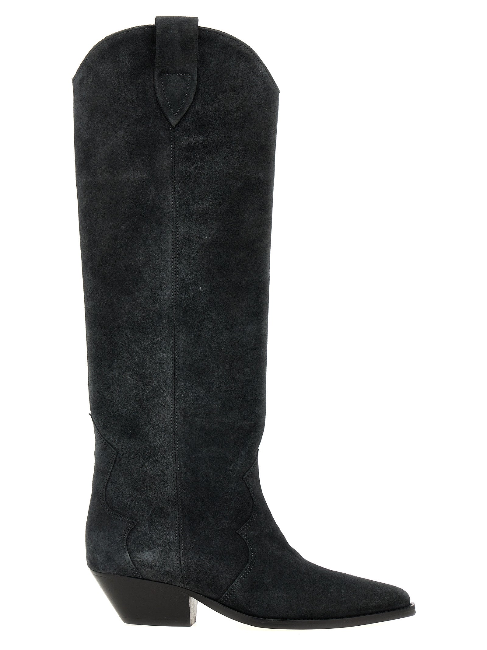 Cuban Chelsea Cowboy Boots by Isabel Marant for women in suede calfskin leather black features an high-performance silhouette, showcasing the sophisticated design of the Women's Suede Calfskin Leather Cuban Chelsea Cowboy Boots with a cuban-heel and a refined .