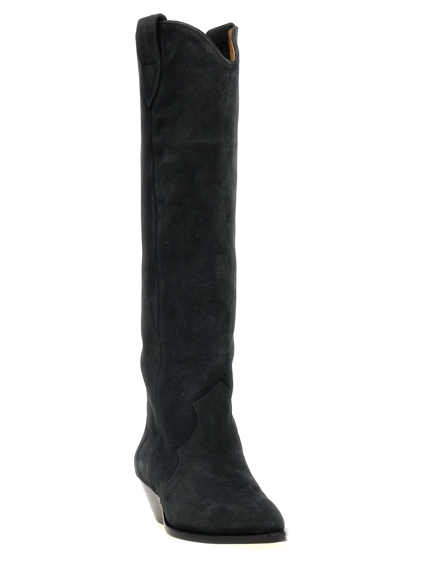 Cuban Chelsea Cowboy Boots by Isabel Marant for women in suede calfskin leather black features an effortless chic silhouette from the Women's Suede Calfskin Leather Cuban Chelsea Cowboy Boots collection, showcasing a effortless chic cuban-heel and refined for an effortless chic look.
