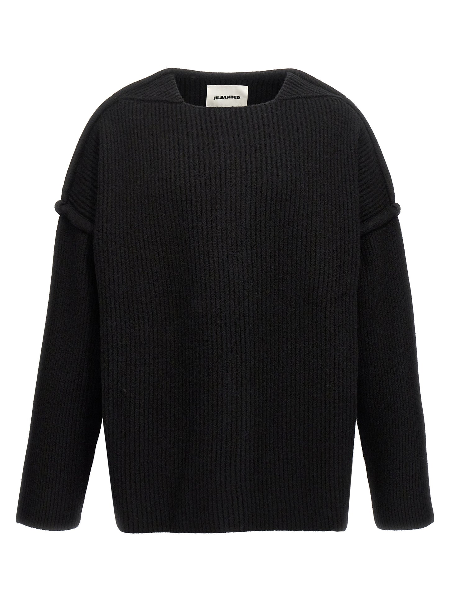 Cardigan by Jil Sander for men in wool black showcases a captivating silhouette, artfully detailed with a captivating and for a truly sophisticated captivating look.