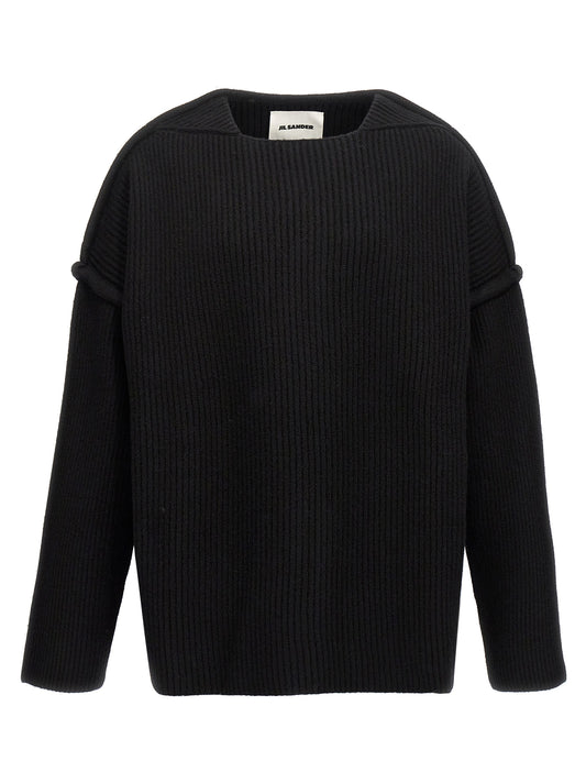 Cardigan by Jil Sander for men in wool black showcases a captivating silhouette, artfully detailed with a captivating and for a truly sophisticated captivating look.