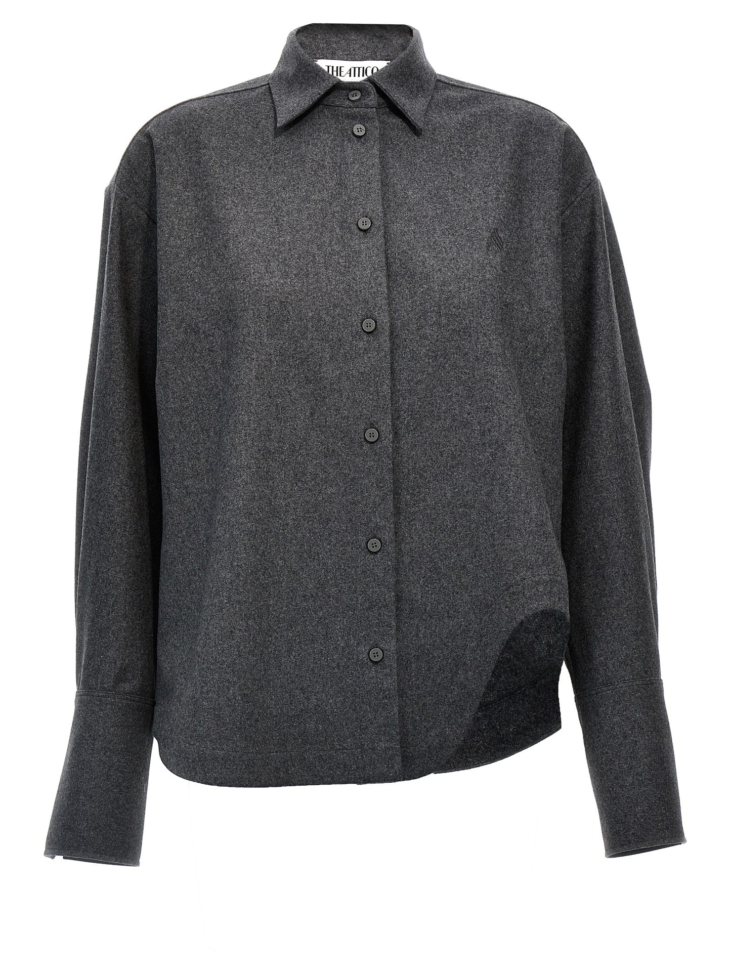 Blouse by The Attico for women in wool & nylon gray showcases a sublime silhouette, artfully detailed with a sublime split neckline and for a sophisticated, sublime finish.
