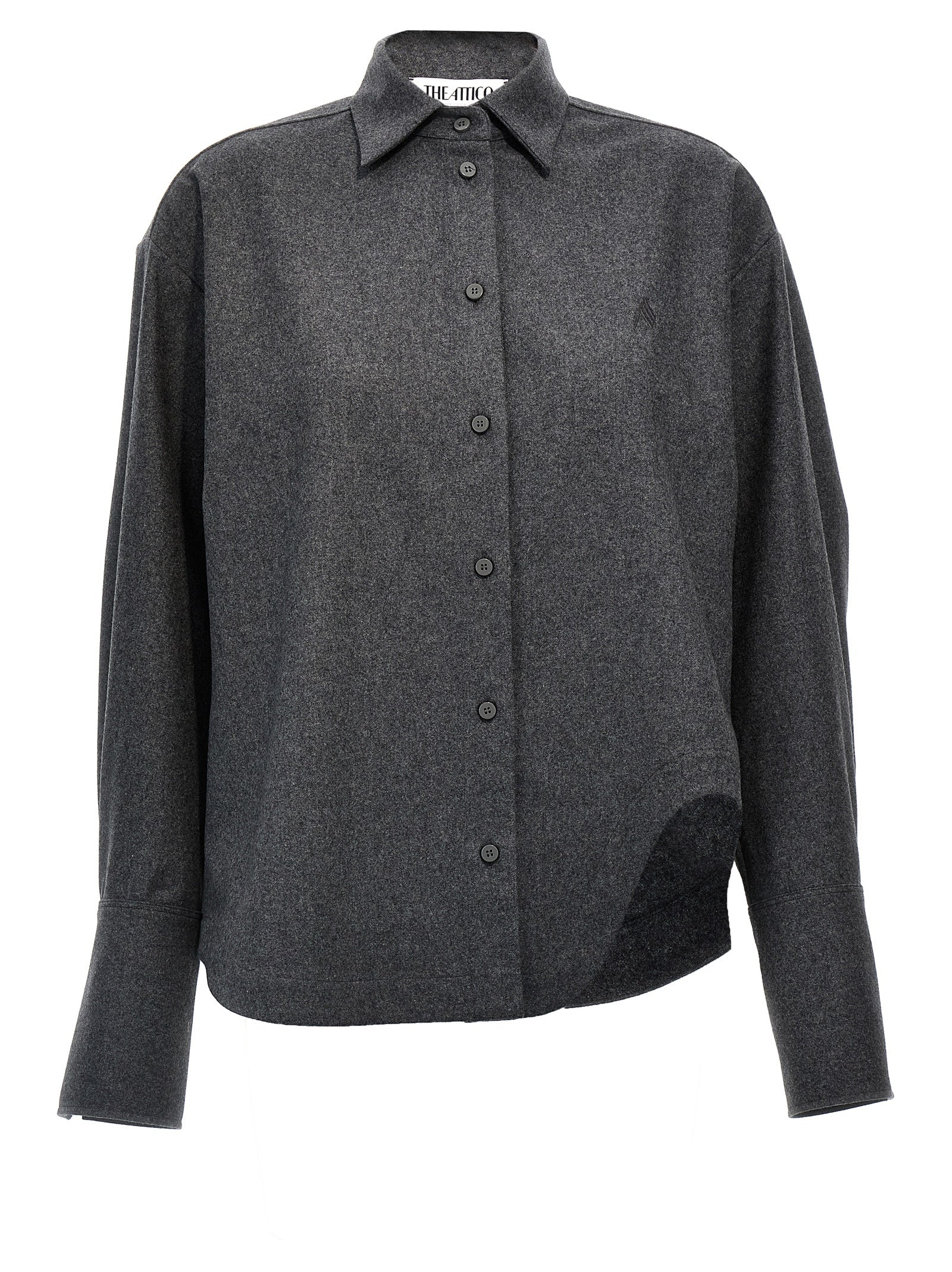 Blouse by The Attico for women in wool & nylon gray showcases a sublime silhouette, artfully detailed with a sublime split neckline and for a sophisticated, sublime finish.