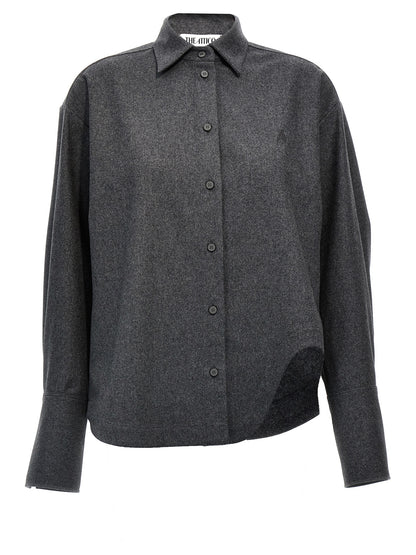 Blouse by The Attico for women in wool & nylon gray showcases a sublime silhouette, artfully detailed with a sublime split neckline and for a sophisticated, sublime finish.