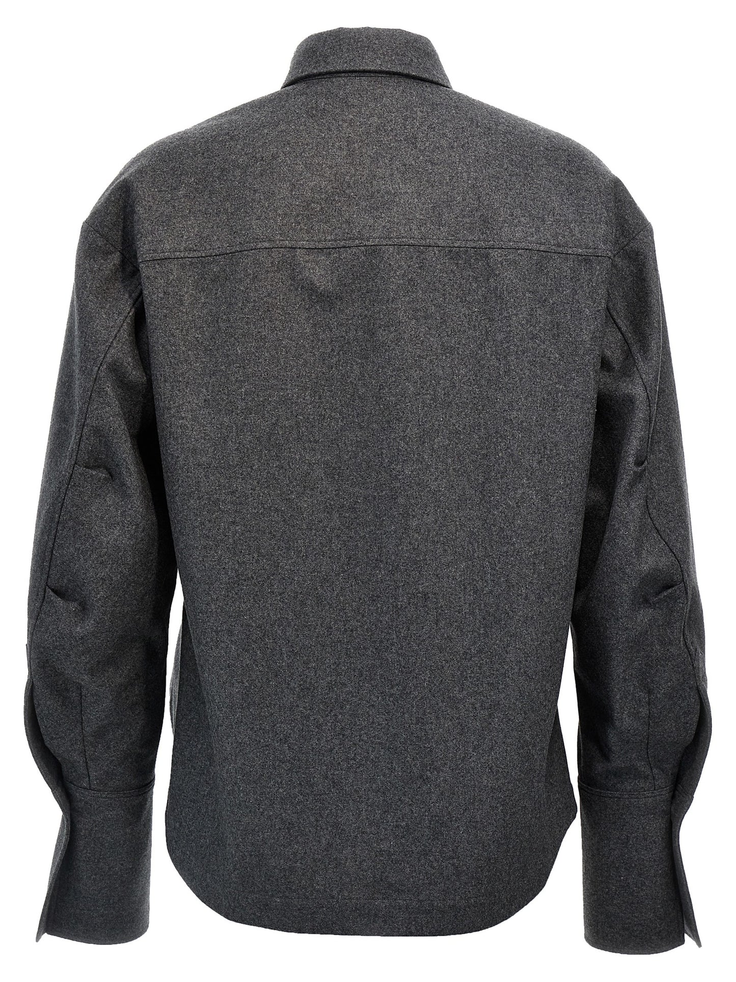Blouse by The Attico for women in wool & nylon gray, featuring a nuanced and nuanced split neckline for a sophisticated finish.