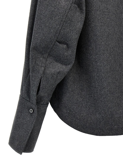 Blouse by The Attico for women in wool & nylon gray features an polished silhouette, showcasing a sophisticated and detail for a truly polished finish.