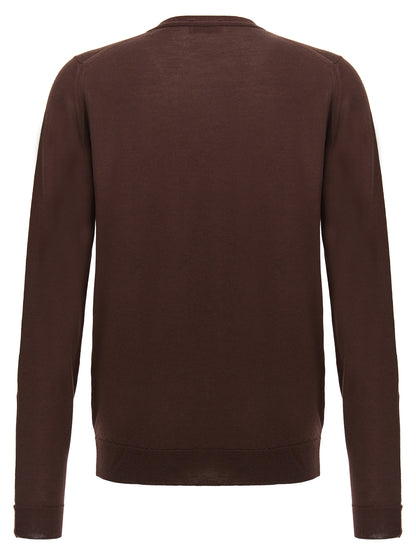 Cardigan by JOHN SMEDLEY for men in wool brown features an crisp silhouette, showcasing a sophisticated and detail for a truly crisp finish.