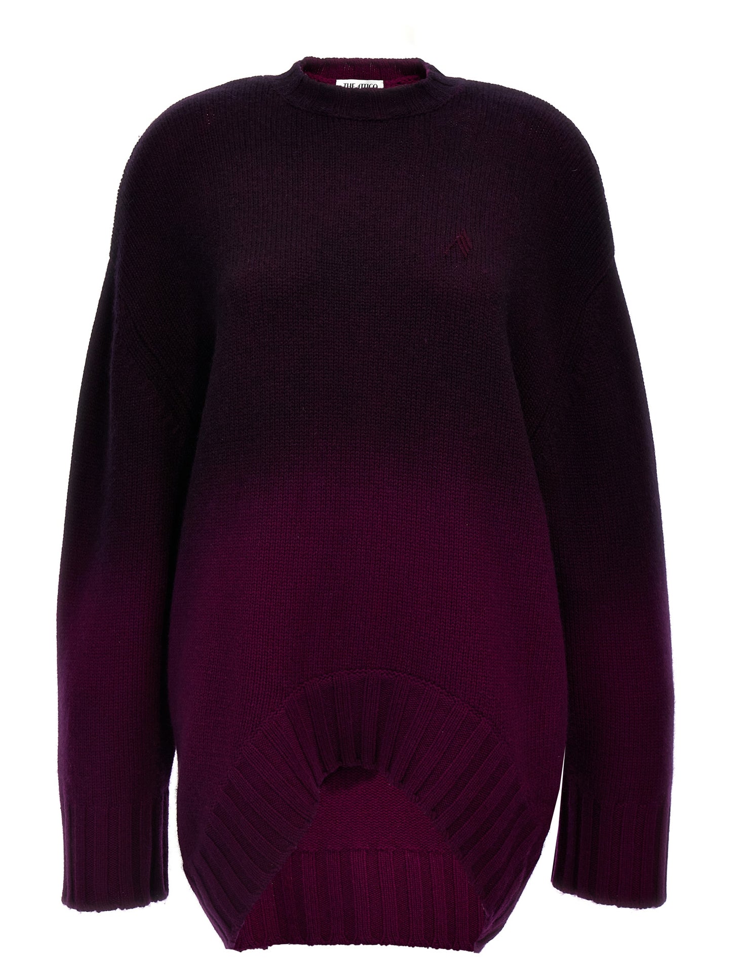Dress by The Attico for women in cashmere purple features an cute silhouette, detailed with a long-sleeve and crew neckline that elegantly flows into a cute short.