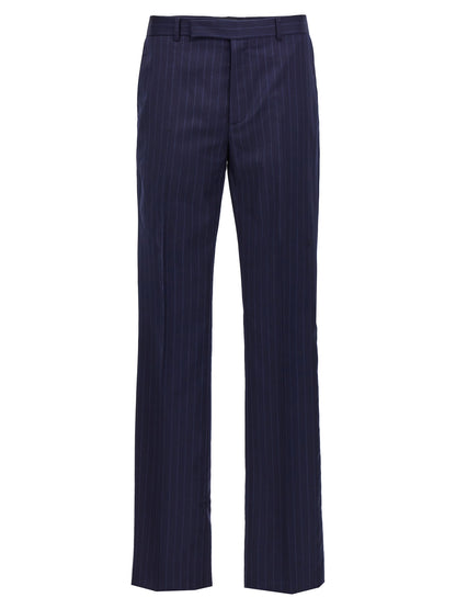 Givenchy Men's Wool Trousers - Blue Pinstripe