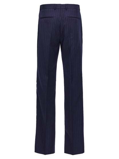 Givenchy Men's Wool Trousers - Blue Pinstripe
