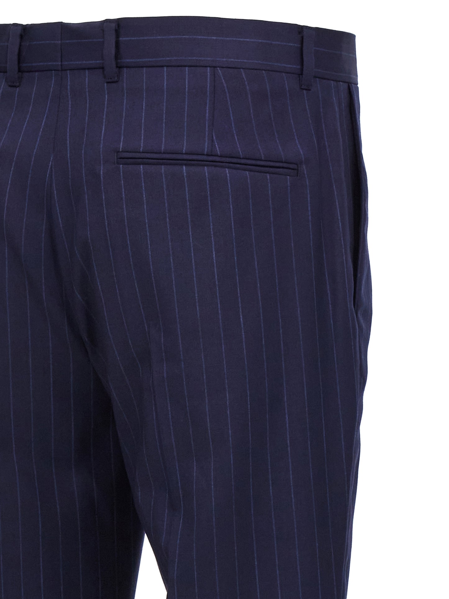 Givenchy Men's Wool Trousers - Blue Pinstripe