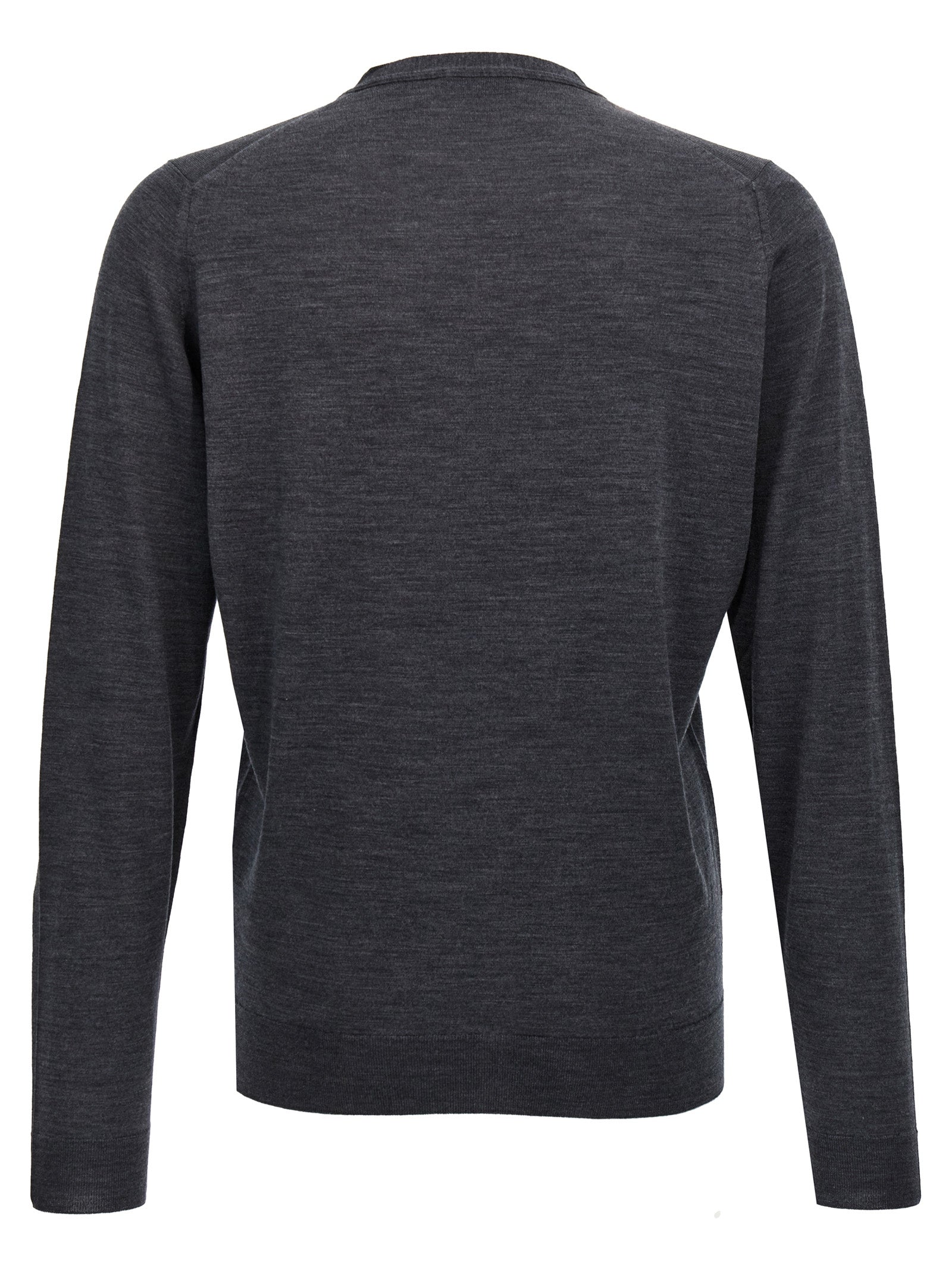 Cardigan by JOHN SMEDLEY for men in wool gray features a nuanced silhouette with a refined and nuanced detailing for a sophisticated look.