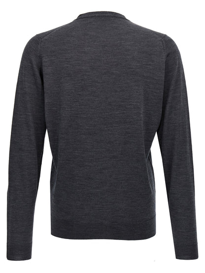 Cardigan by JOHN SMEDLEY for men in wool gray features a nuanced silhouette with a refined and nuanced detailing for a sophisticated look.