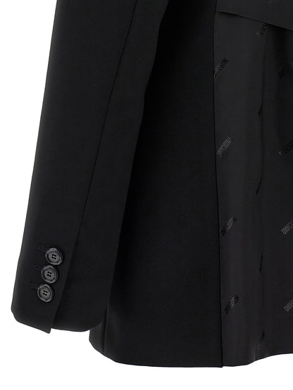 Blazer by Moschino for women in stretch polyester black features an crisp silhouette with sophisticated and a crisp for a truly crisp finish.
