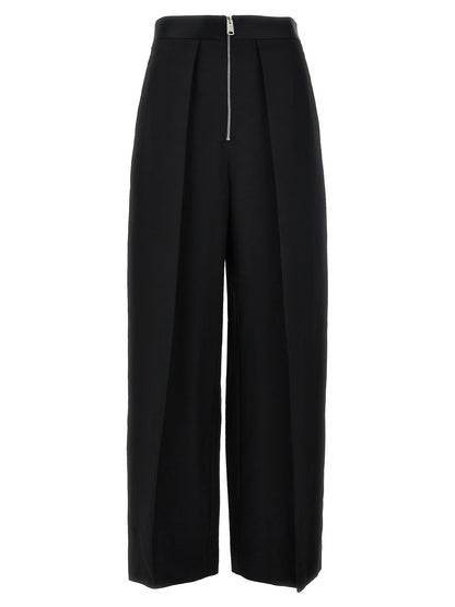 Trousers by Khaite for women in polyamide viscose black features a sculptural silhouette, showcasing a sculptural wide and long with a sophisticated for a sculptural finish.
