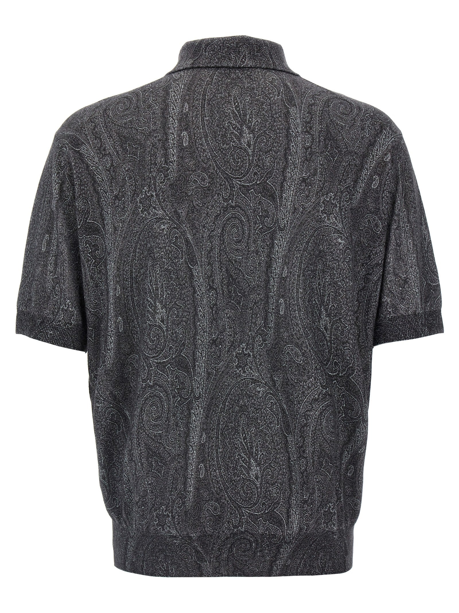 Polo Shirt by Etro for men in cashmere silk multicolor, paisley & print presents a sleek silhouette, featuring a refined and for a sleek finish.