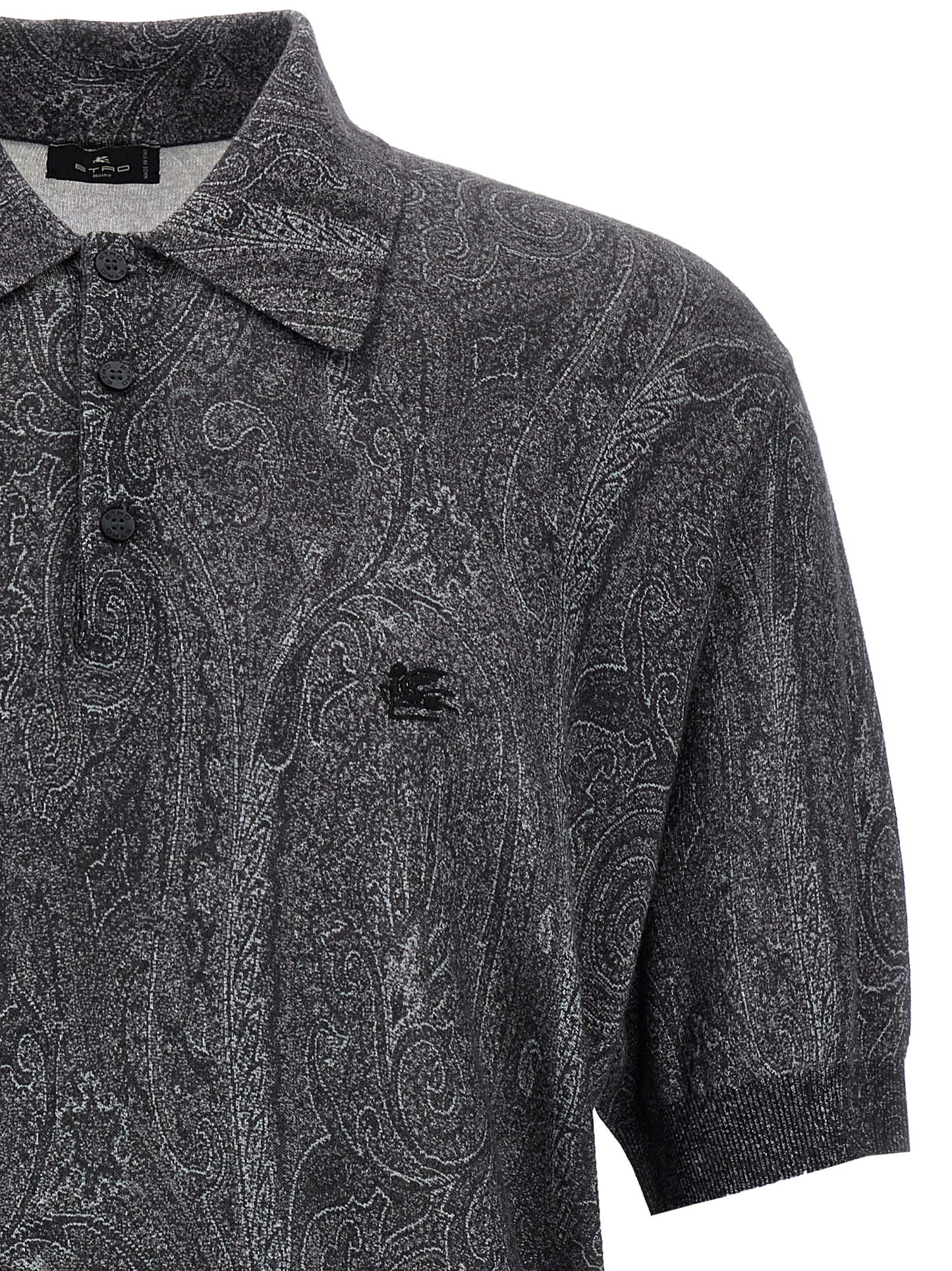 Polo Shirt by Etro for men in cashmere silk multicolor, paisley & print presents a distinguished silhouette, showcasing a sophisticated and distinguished for a truly distinguished finish.