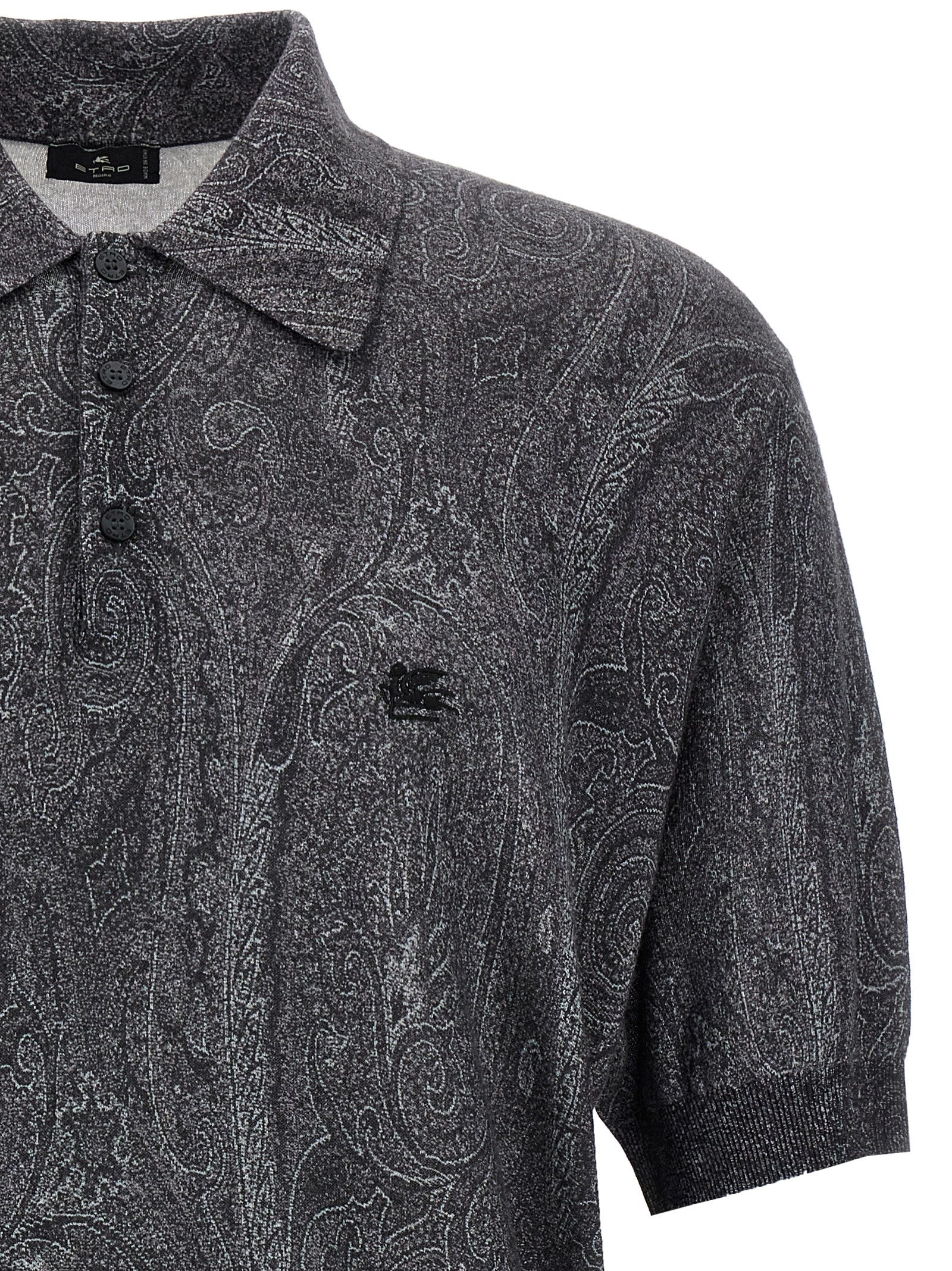 Polo Shirt by Etro for men in cashmere silk multicolor, paisley & print presents a distinguished silhouette, showcasing a sophisticated and distinguished for a truly distinguished finish.