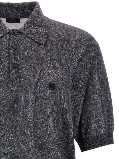 Polo Shirt by Etro for men in cashmere silk multicolor, paisley & print presents a distinguished silhouette, showcasing a sophisticated and distinguished for a truly distinguished finish.