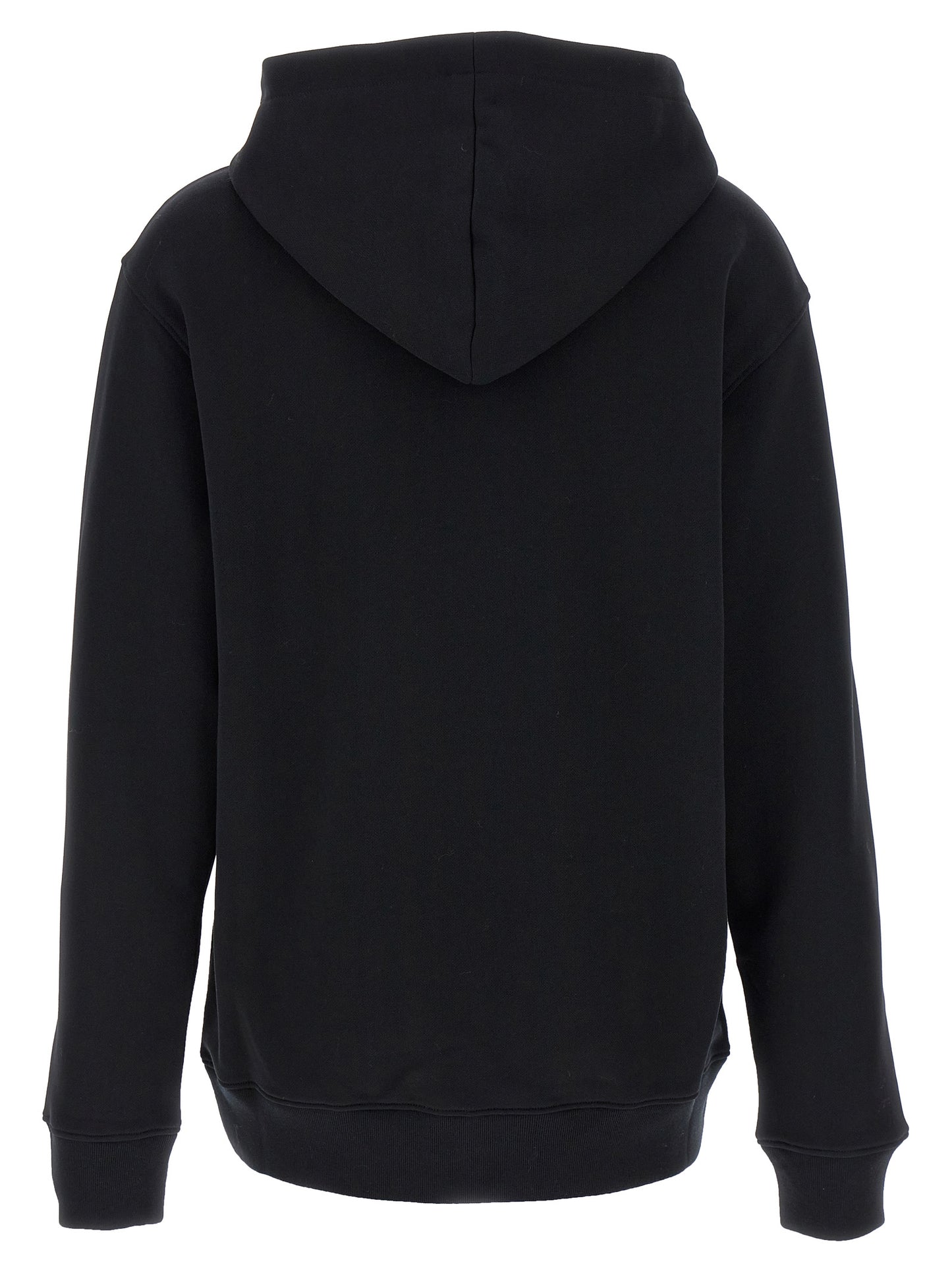 Sweatshirt Hoodie by Moschino for women in cotton black features a edgy silhouette, detailed with a edgy hooded neckline and for a refined finish.