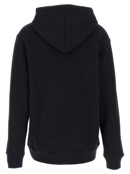 Sweatshirt Hoodie by Moschino for women in cotton black features a edgy silhouette, detailed with a edgy hooded neckline and for a refined finish.