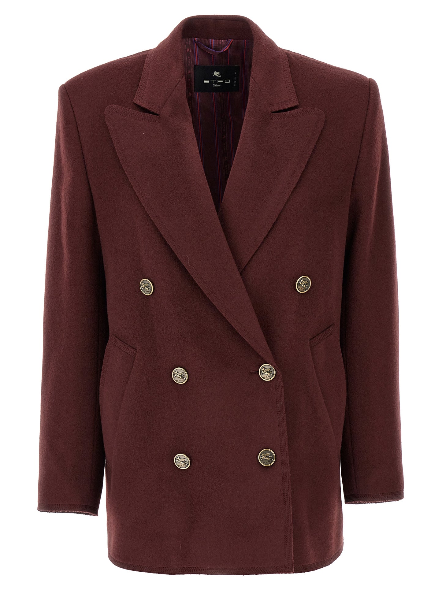 Blazer by Etro for women in cashmere bordeaux features an stylish silhouette, showcasing a sophisticated and stylish for a truly stylish finish.