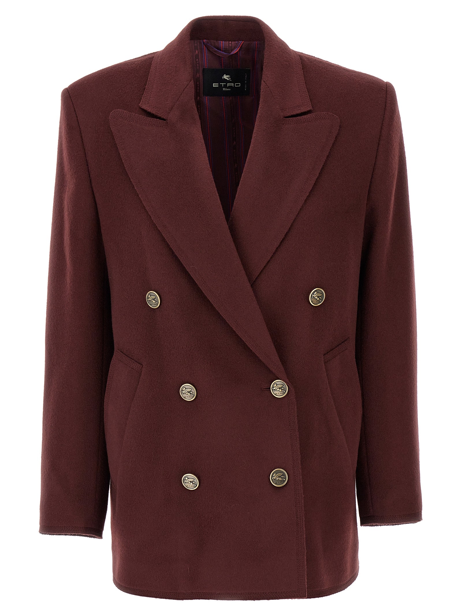 Blazer by Etro for women in cashmere bordeaux features an stylish silhouette, showcasing a sophisticated and stylish for a truly stylish finish.