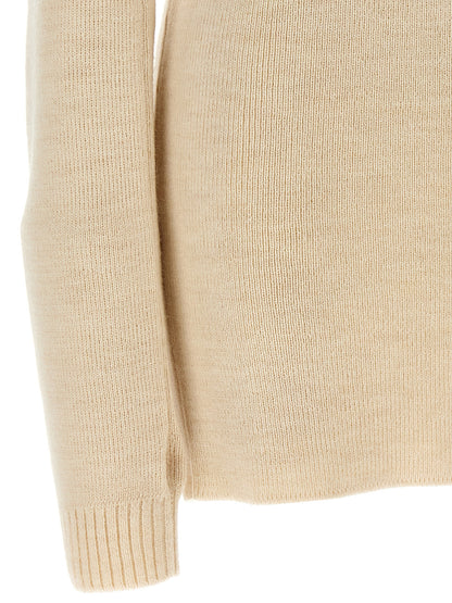 Dress by Lemaire for women in acrylic alpaca wool white presents a sinuous silhouette, showcasing a sophisticated and detailed with a sinuous short for a refined finish.