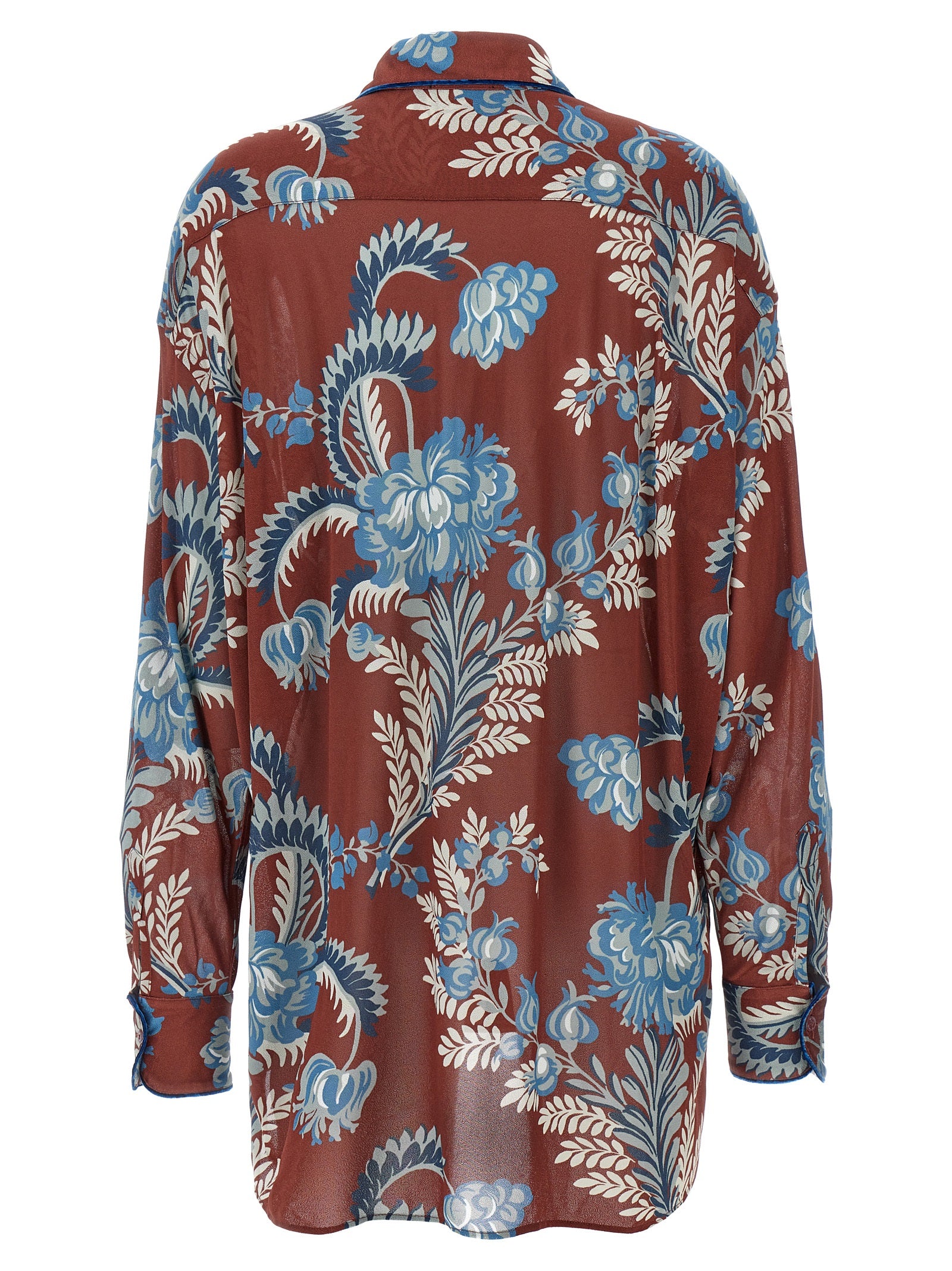 Blouse by Etro for women in viscose crepe multicolor, patterned, floral & print features an architectural silhouette with a refined and elegant for a architectural look.