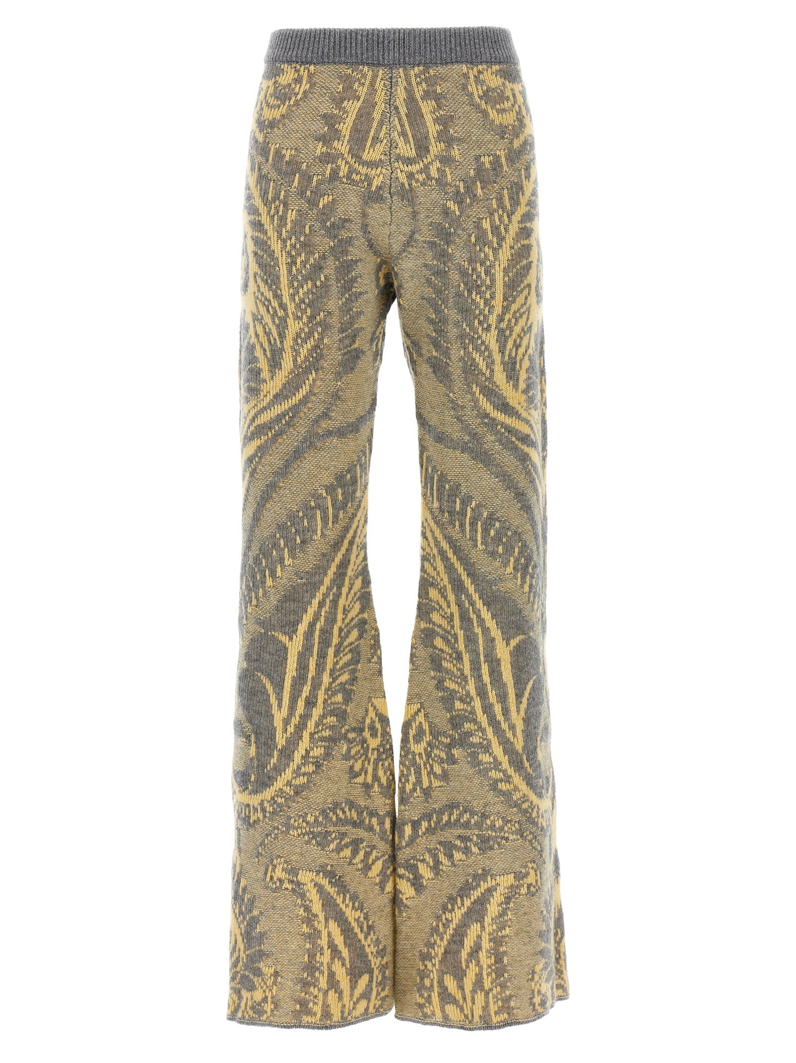 Trousers by Etro for women in wool multicolor, patterned & paisley features a artisanal silhouette, showcasing a sophisticated flared with a long and for a artisanal finish.