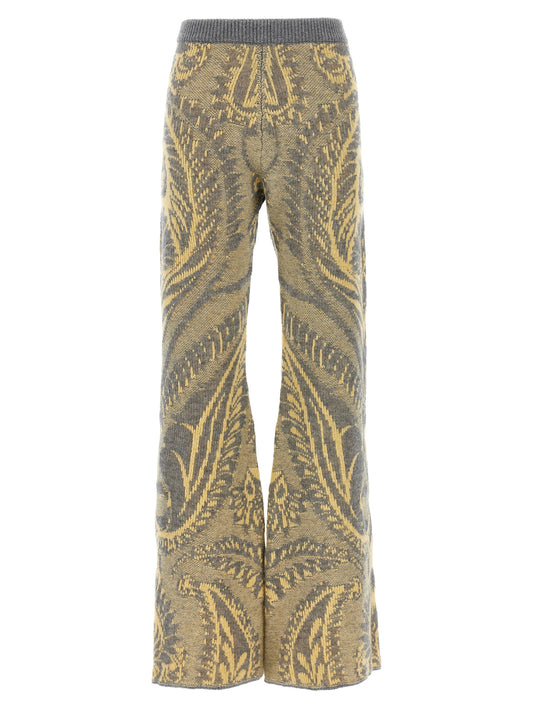 Trousers by Etro for women in wool multicolor, patterned & paisley features a artisanal silhouette, showcasing a sophisticated flared with a long and for a artisanal finish.