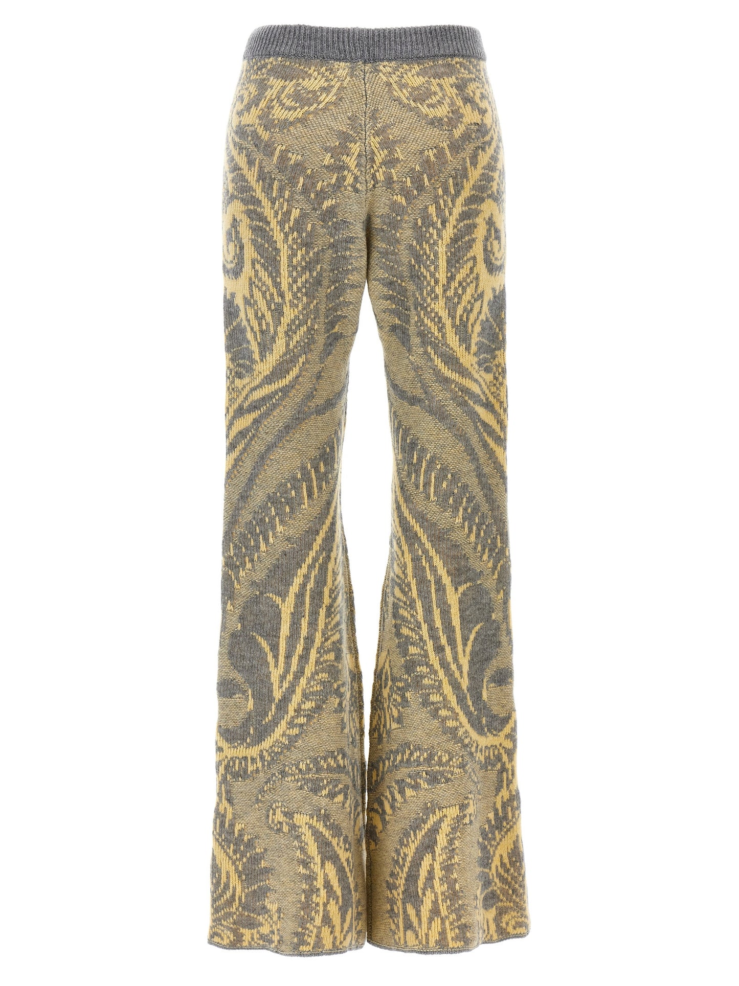 Trousers by Etro for women in wool multicolor, patterned & paisley presents a perennial silhouette, meticulously tailored with a flared cut, long finish, and an elegant .