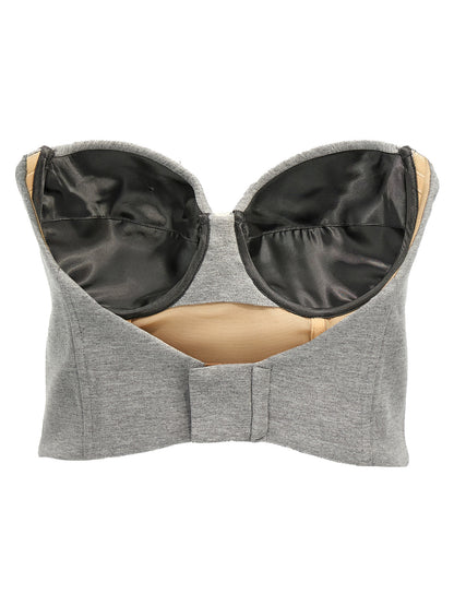 T-Shirt by Giuseppe Di Morabito for women in stretch polyamide viscose gray features an on trend silhouette, perfectly showcasing a on trend and sweetheart neckline for an elevated aesthetic.