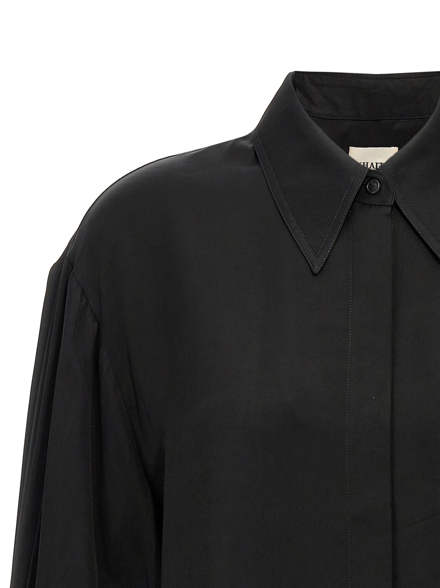 Blouse by Khaite for women in cupro black, featuring a nuanced and nuanced for a sophisticated finish.