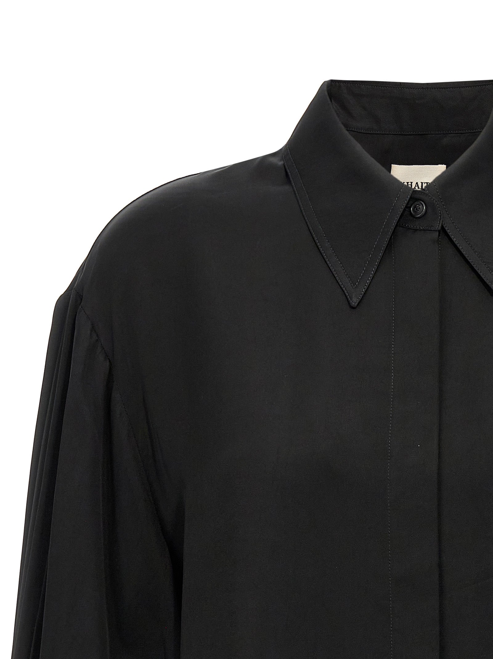 Blouse by Khaite for women in cupro black, featuring a nuanced and nuanced for a sophisticated finish.