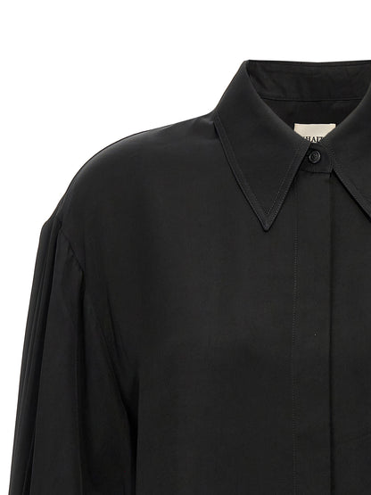 Blouse by Khaite for women in cupro black, featuring a nuanced and nuanced for a sophisticated finish.