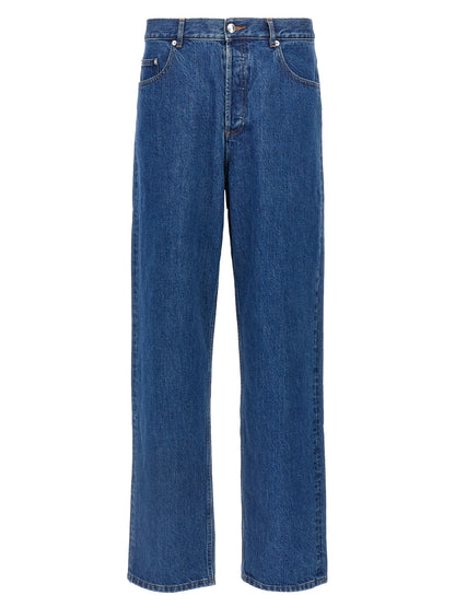 Jeans by A.P.C. for men in denim cotton blue features an refined tailoring silhouette, showcasing a premium straight-leg with a and long cut for a refined tailoring look.