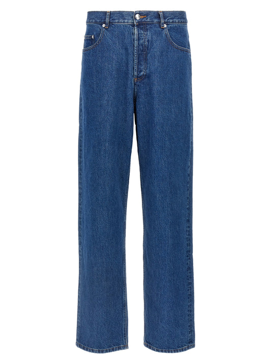 Jeans by A.P.C. for men in denim cotton blue features an refined tailoring silhouette, showcasing a premium straight-leg with a and long cut for a refined tailoring look.