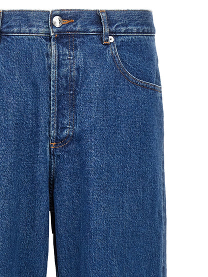 Jeans by A.P.C. for men in denim cotton blue features a polished silhouette with a polished straight-leg, reaching a polished long and finished with a polished .