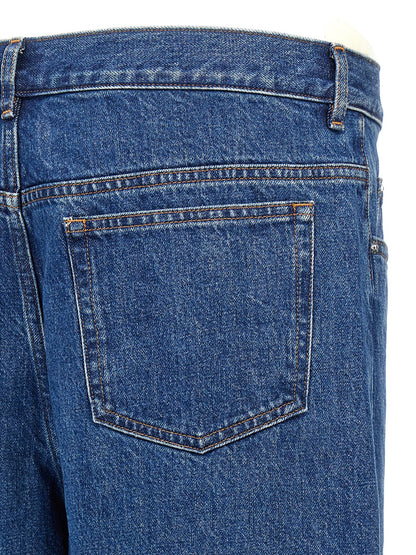 Jeans by A.P.C. for men in denim cotton blue features an sophisticated and straight-leg with a precise long, creating a sophisticated and sophisticated silhouette.