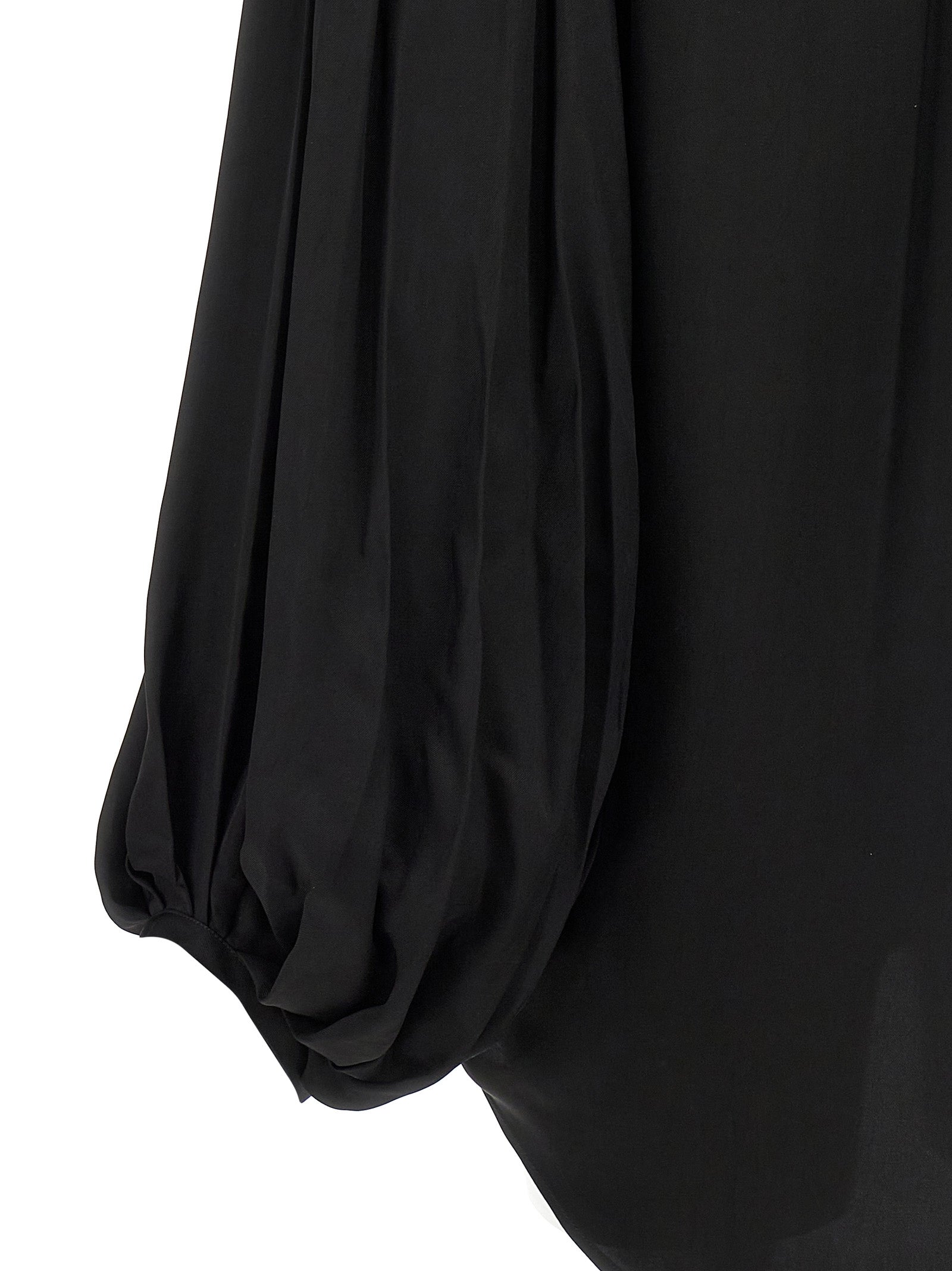Blouse by Khaite for women in cupro black showcases a sublime silhouette, artfully detailed with a sublime and for a sophisticated, sublime finish.