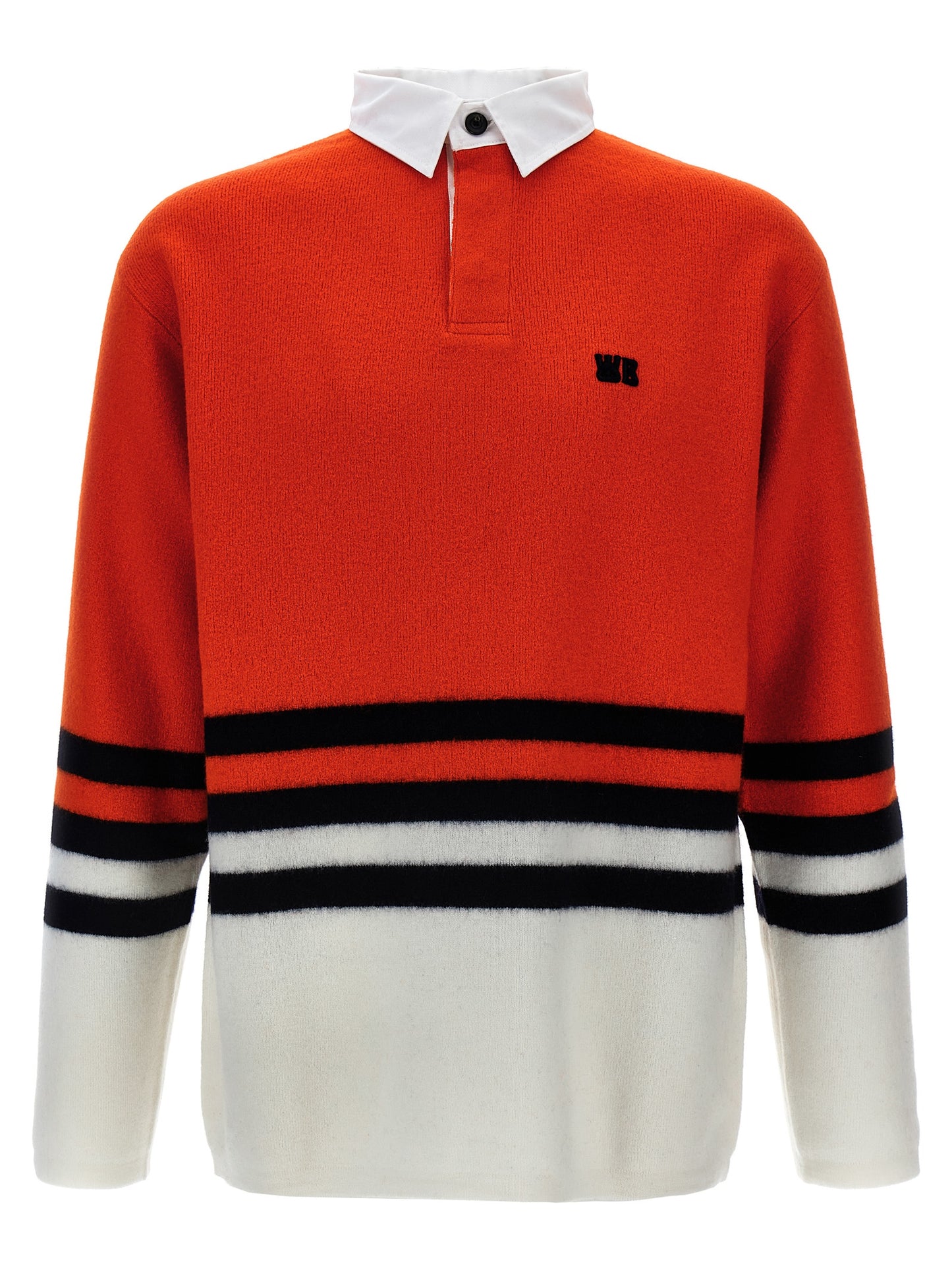 Polo Shirt by WALES BONNER for men in wool multicolor, red & striped features a eye catching silhouette, showcasing a refined and long-sleeve for a eye catching finish.