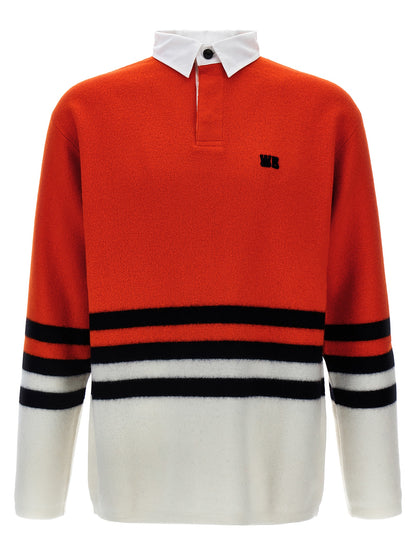 Polo Shirt by WALES BONNER for men in wool multicolor, red & striped features a eye catching silhouette, showcasing a refined and long-sleeve for a eye catching finish.