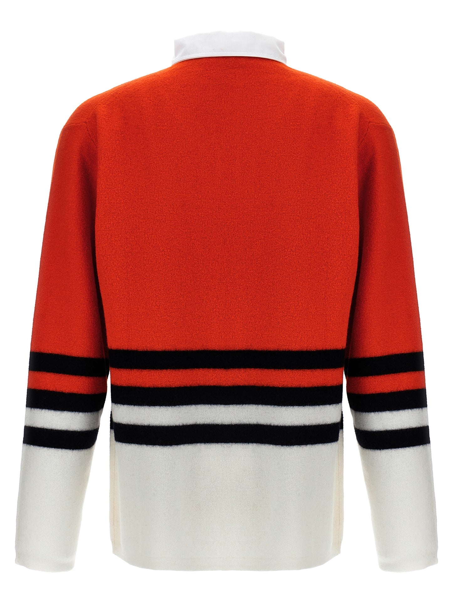 Polo Shirt by WALES BONNER for men in wool multicolor, red & striped showcases a sharp silhouette, detailed with a refined and sharp for a sophisticated finish.