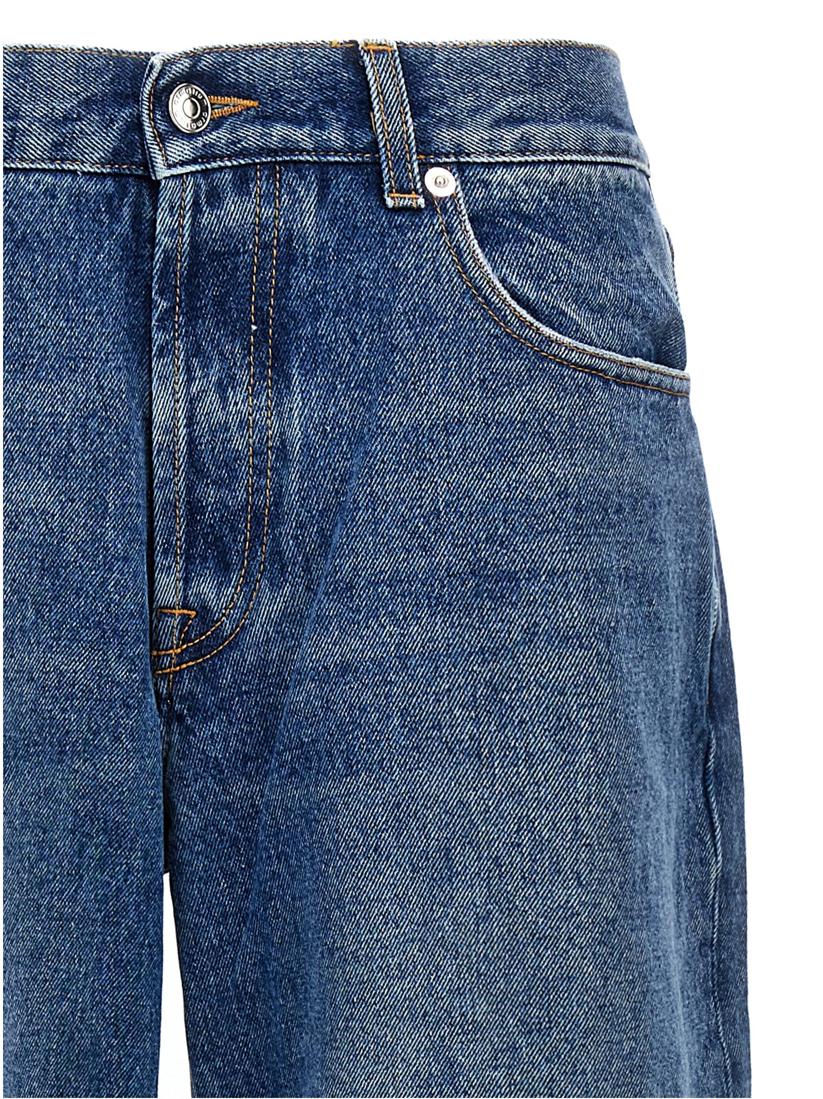 Jeans by Armarium for women in denim cotton blue presents a refined pantology silhouette, artfully defined by a refined pantology wide, long, and a sophisticated .