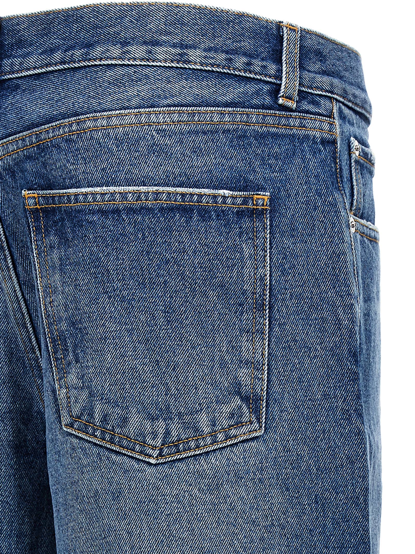 Jeans by Armarium for women in denim cotton blue features a polished silhouette with a polished wide, reaching a polished long and finished with a polished .