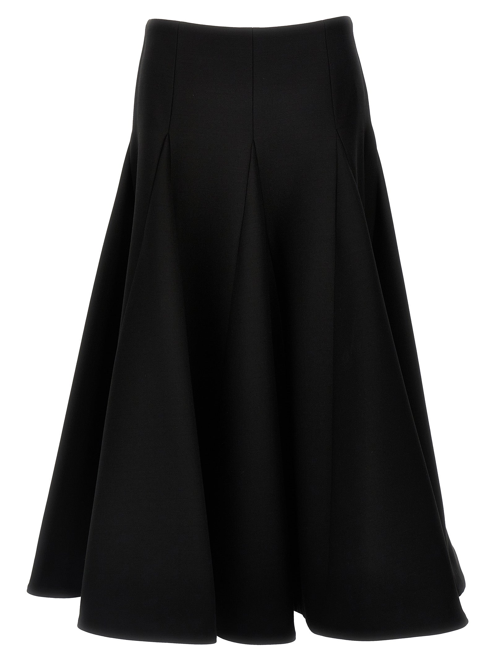 Skirt by Valentino Garavani for women in silk crepe & virgin wool black features a sublime silhouette, showcasing the sublime design of the Women's Silk Crepe & Virgin Wool Mini Skirt in a sophisticated mini.